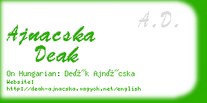 ajnacska deak business card